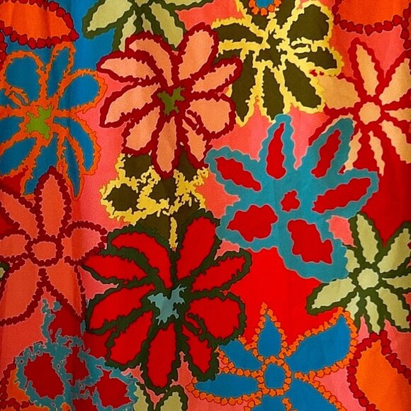 Shein SZ1X Silky Abstract Multi Color Button Front Shirt Artsy Modern Maximalism - Picture 6 of 8